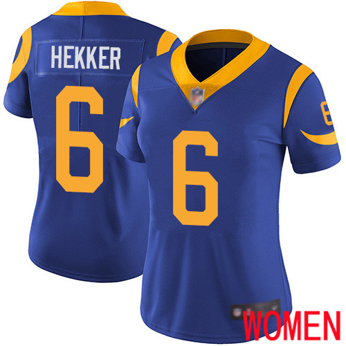 Los Angeles Rams Limited Royal Blue Women Johnny Hekker Alternate Jersey NFL Football #6 Vapor Untouchable